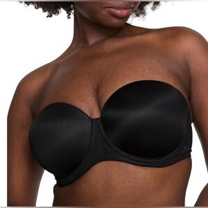 Victoria's Secret Women's Satin Wear Everywhere Push Up Strapless Bra Size 32A